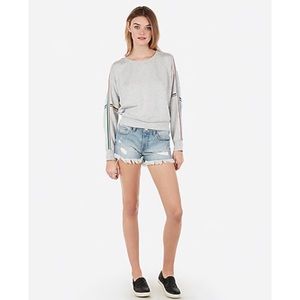 Express Low Rise Distressed Denim Shorts 0
